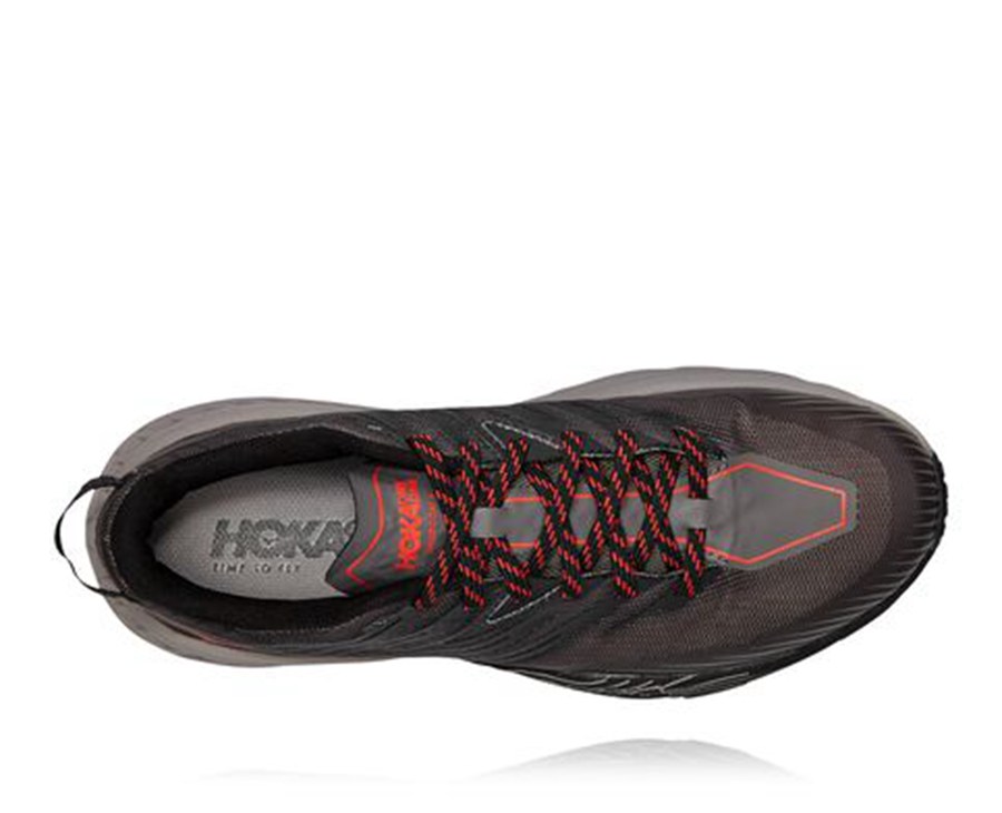 Hoka Australia One One Speedgoat 4 - Mens Trail Shoes Black - NLVBU-9351